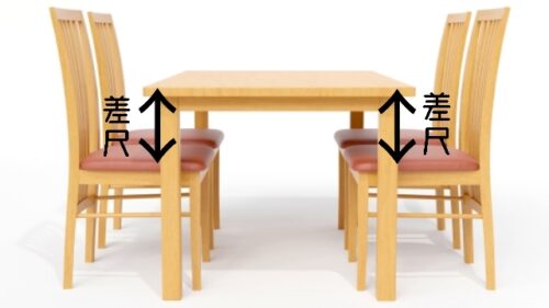 テーブルと椅子の差尺